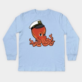 CAPTAIN OCTOPUS COLOR Kids Long Sleeve T-Shirt